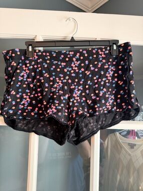 Black Confetti Print Sleep Shorts